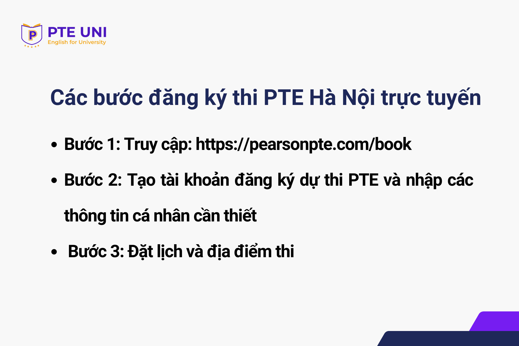 Đăng ký thi PTE Hà Nội trực tuyến