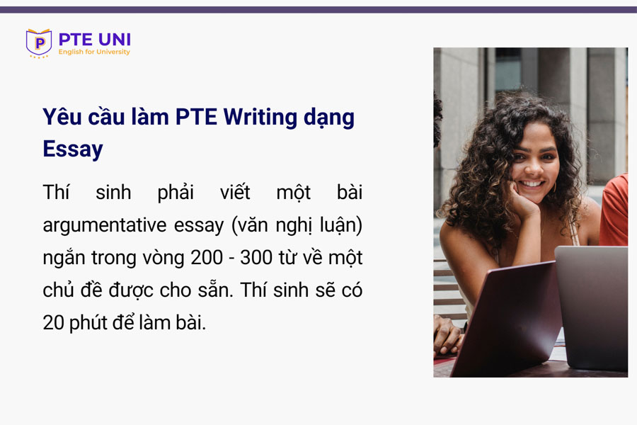 Yêu cầu làm PTE Writing dạng Essay